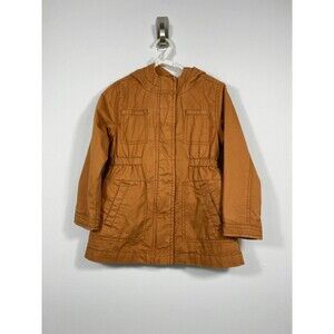 Old Navy Toddler Jacket 4T Brown Hooded Utility Coat Zip Snap